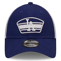 New Era /White Los Angeles Dodgers Logo Patch 9FORTY Trucker Snapback Hat