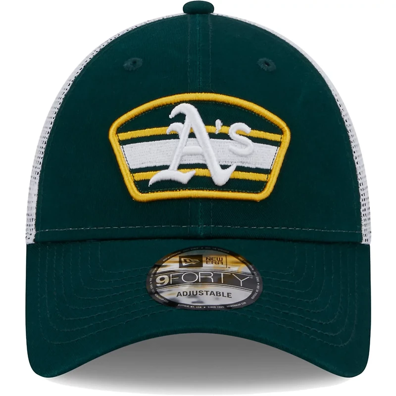 New Era /White Oakland Athletics Logo Patch 9FORTY Trucker Snapback Hat