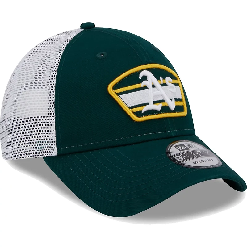 New Era /White Oakland Athletics Logo Patch 9FORTY Trucker Snapback Hat