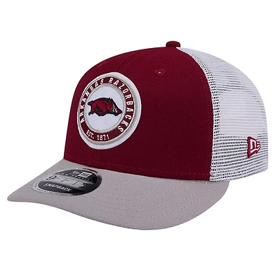 New Era Arkansas Razorbacks Throwback Circle Patch 9FIFTY Trucker Snapback Hat