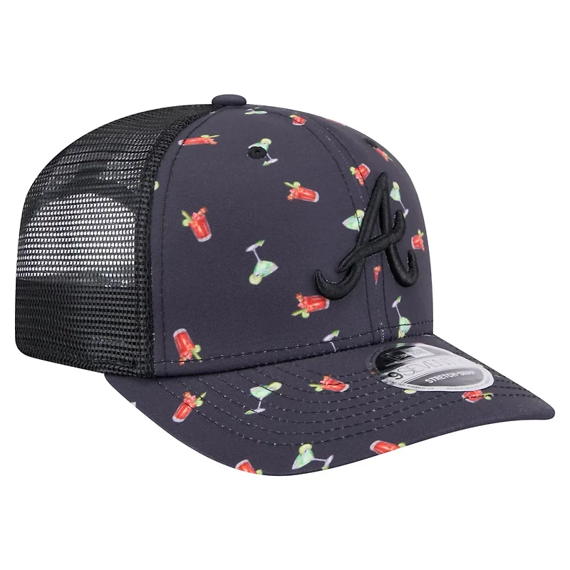 New Era Atlanta Braves Adventure Drinks Pattern 9SEVENTY Stretch-Snap Hat