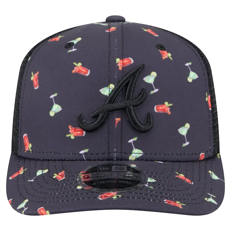 New Era Atlanta Braves Adventure Drinks Pattern 9SEVENTY Stretch-Snap Hat