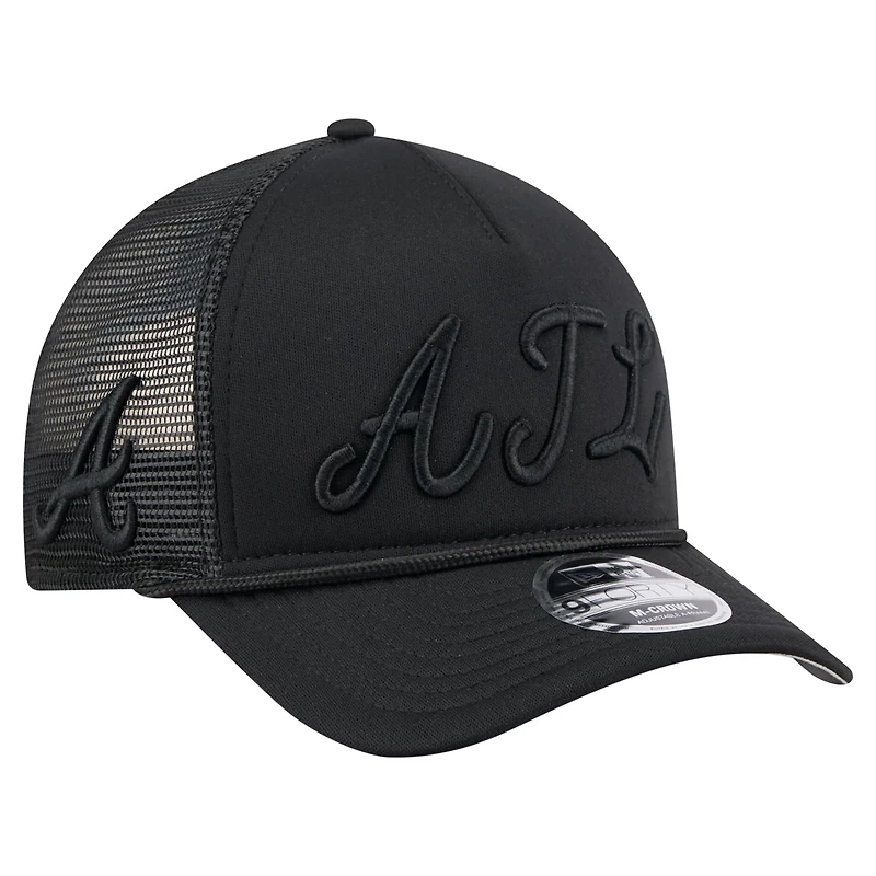 New Era Atlanta Braves City Initial 9FORTY A-Frame M-Crown Adjustable Trucker Hat
