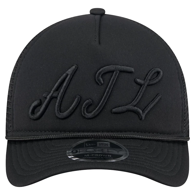 New Era Atlanta Braves City Initial 9FORTY A-Frame M-Crown Adjustable Trucker Hat