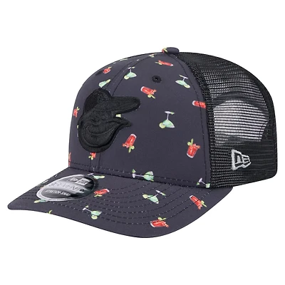 New Era Baltimore Orioles Adventure Drinks Pattern 9SEVENTY Stretch-Snap Hat