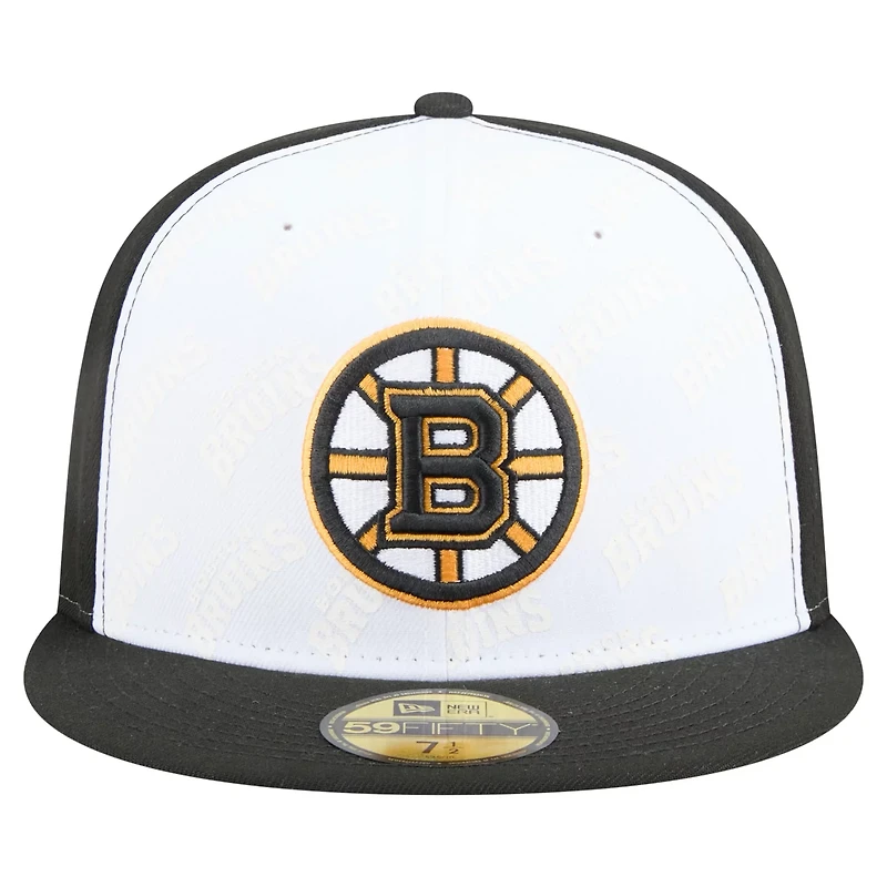 New Era Black Boston Bruins Repeat Two-Tone 59FIFTY Fitted Hat