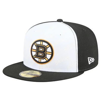 New Era Black Boston Bruins Repeat Two-Tone 59FIFTY Fitted Hat