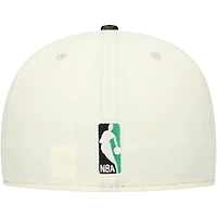 New Era Black Boston Celtics Faux Leather Visor Two-Tone 59FIFTY Fitted Hat