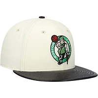 New Era Black Boston Celtics Faux Leather Visor Two-Tone 59FIFTY Fitted Hat