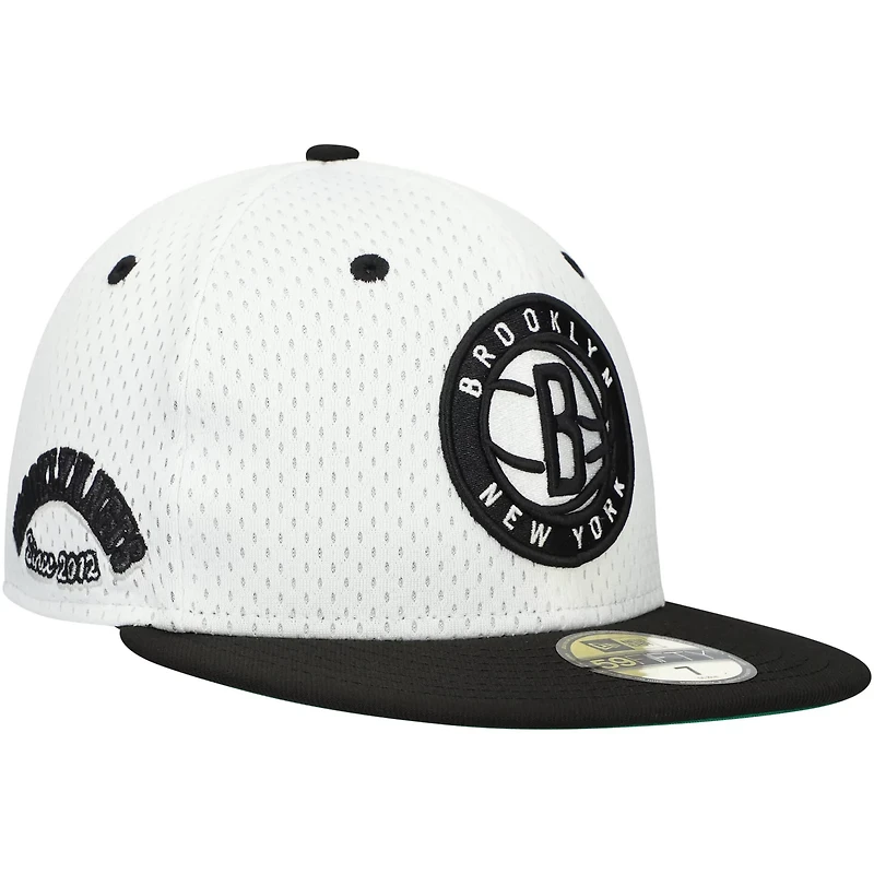 New Era Black Brooklyn Nets Throwback 2Tone 59FIFTY Fitted Hat