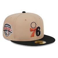 New Era Black Burnt Orange Logo 2-Tone 59FIFTY Fitted Hat