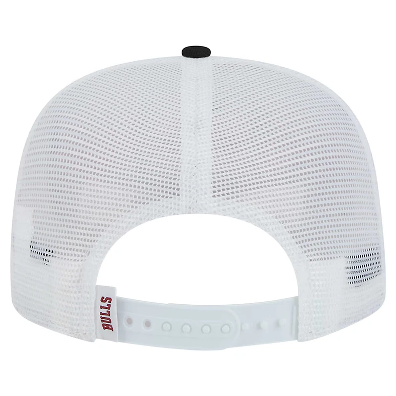 New Era Black Chicago Bulls Dip-Dye 9FIFTY A-Frame Trucker Snapback Hat