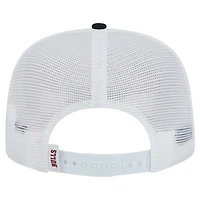 New Era Black Chicago Bulls Dip-Dye 9FIFTY A-Frame Trucker Snapback Hat