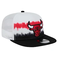 New Era Black Chicago Bulls Dip-Dye 9FIFTY A-Frame Trucker Snapback Hat