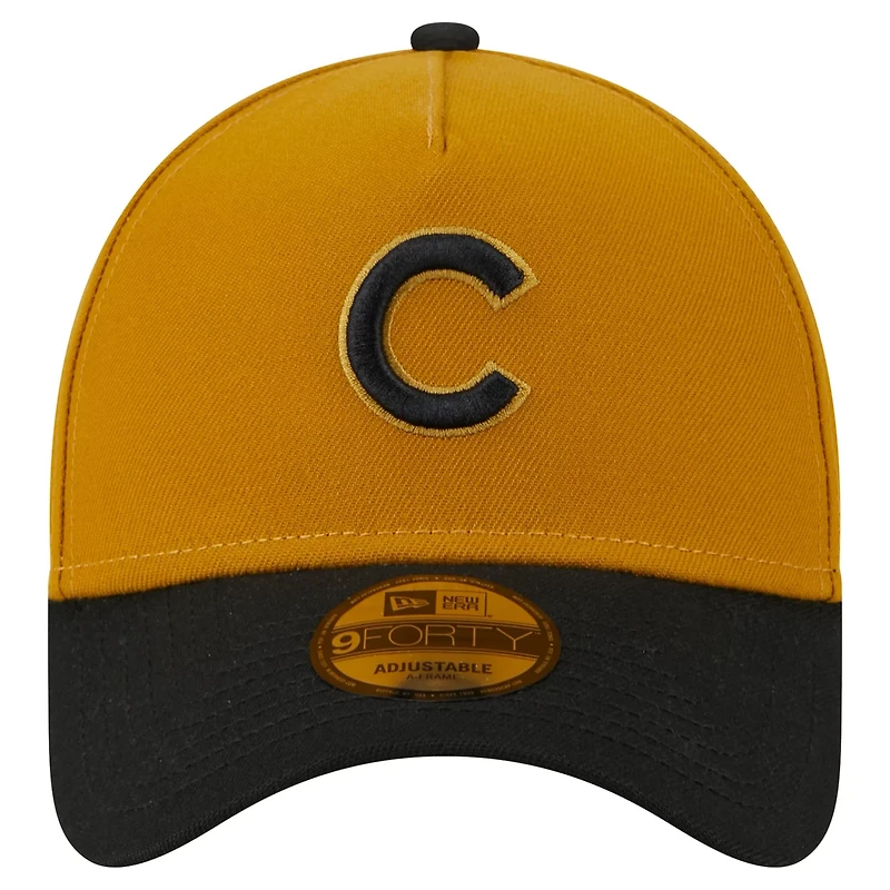 New Era Black Chicago Cubs Rustic A-Frame 9FORTY Adjustable Hat