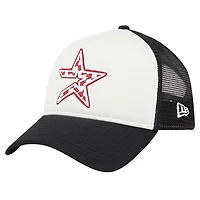 New Era Black Houston Astros Checkered Flag A-Frame Trucker 9FORTY Adjustable Hat