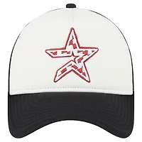 New Era Black Houston Astros Checkered Flag A-Frame Trucker 9FORTY Adjustable Hat