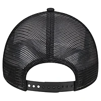 New Era Black Houston Astros Checkered Flag A-Frame Trucker 9FORTY Adjustable Hat