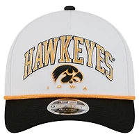New Era Black Iowa Hawkeyes Arch Two-Tone Rope 9FORTY A-Frame M-Crown Adjustable Hat