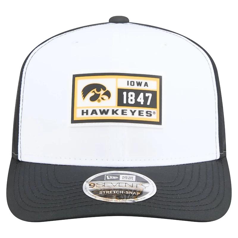 New Era Black Iowa Hawkeyes Perforated Patched 9SEVENTY Adjustable Hat