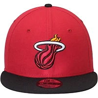 New Era Black Miami Heat 2-Tone 9FIFTY Adjustable Snapback Hat