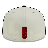 New Era Black Miami Heat Piping 2-Tone 59FIFTY Fitted Hat