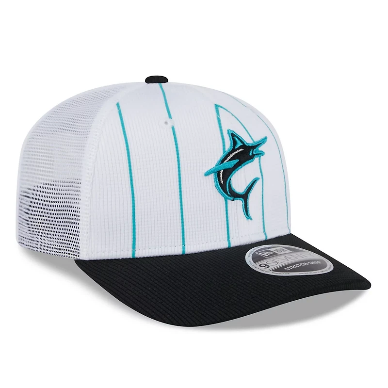 New Era Black Miami Marlins 2025 Batting Practice 9SEVENTY Stretch-Snap Trucker Hat