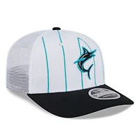 New Era Black Miami Marlins 2025 Batting Practice 9SEVENTY Stretch-Snap Trucker Hat