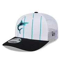 New Era Black Miami Marlins 2025 Batting Practice 9SEVENTY Stretch-Snap Trucker Hat