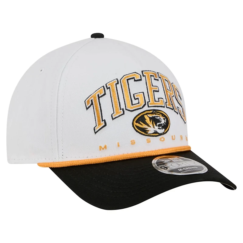 New Era Black Missouri Tigers Arch Two-Tone Rope 9FORTY A-Frame M-Crown Adjustable Hat