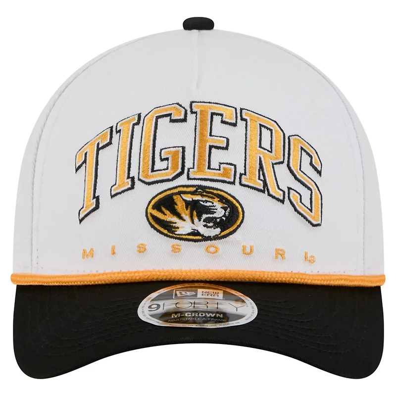 New Era Black Missouri Tigers Arch Two-Tone Rope 9FORTY A-Frame M-Crown Adjustable Hat