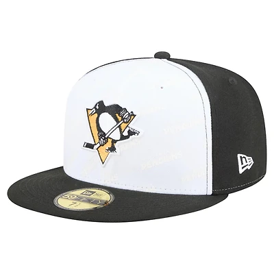 New Era Black Pittsburgh Penguins Repeat Two-Tone 59FIFTY Fitted Hat
