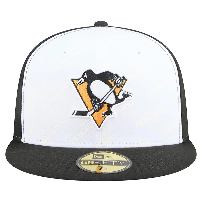 New Era Black Pittsburgh Penguins Repeat Two-Tone 59FIFTY Fitted Hat