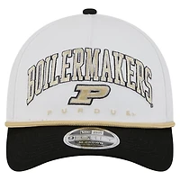 New Era Black Purdue Boilermakers Arch Two-Tone Rope 9FORTY A-Frame M-Crown Adjustable Hat