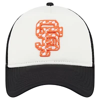 New Era Black San Francisco Giants Checkered Flag A-Frame Trucker 9FORTY Adjustable Hat