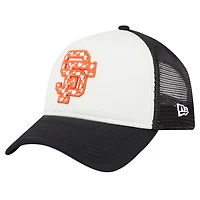 New Era Black San Francisco Giants Checkered Flag A-Frame Trucker 9FORTY Adjustable Hat