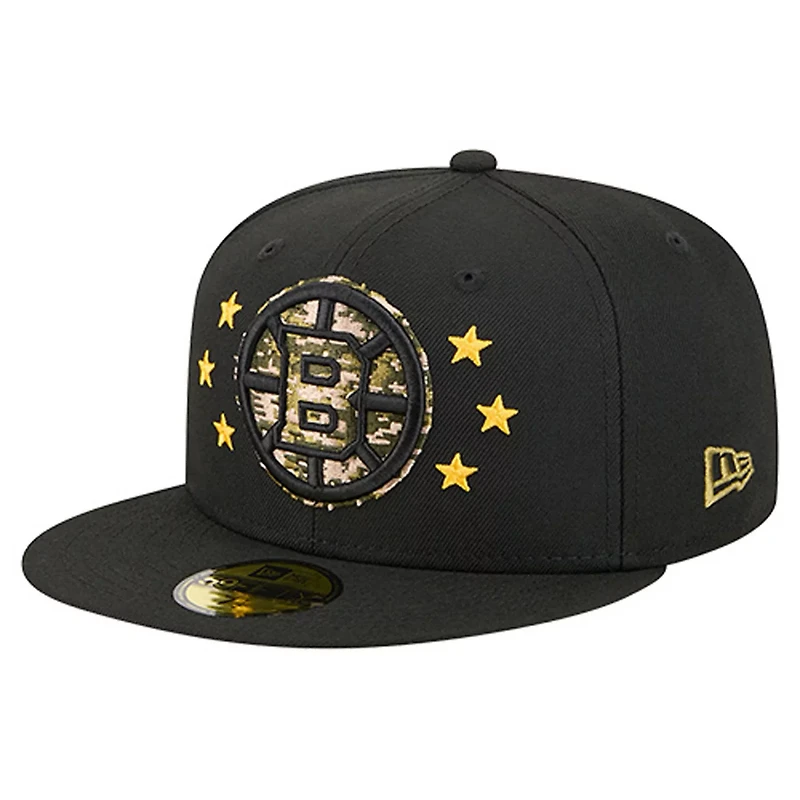 New Era Boston Bruins Military Appreciation Digital Camo Stars 59FIFTY Fitted Hat