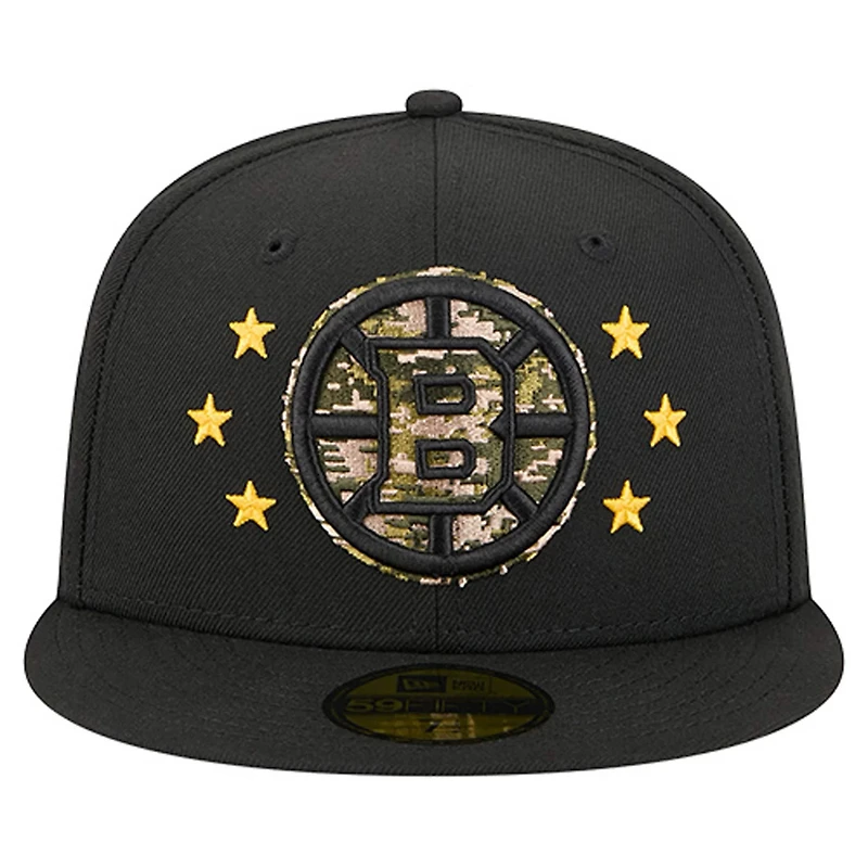 New Era Boston Bruins Military Appreciation Digital Camo Stars 59FIFTY Fitted Hat