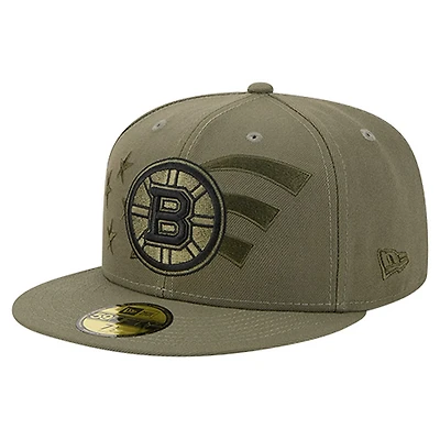 New Era Boston Bruins Military Appreciation Flag 59FIFTY Fitted Hat