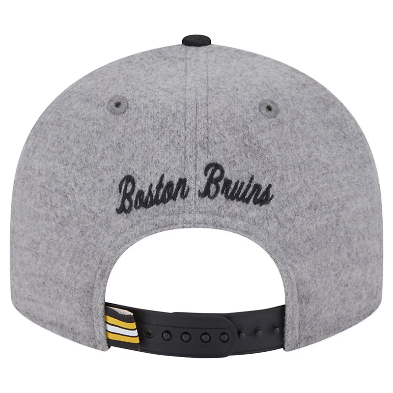New Era Boston Bruins Wool Pin Low Profile 9FIFTY Snapback Hat