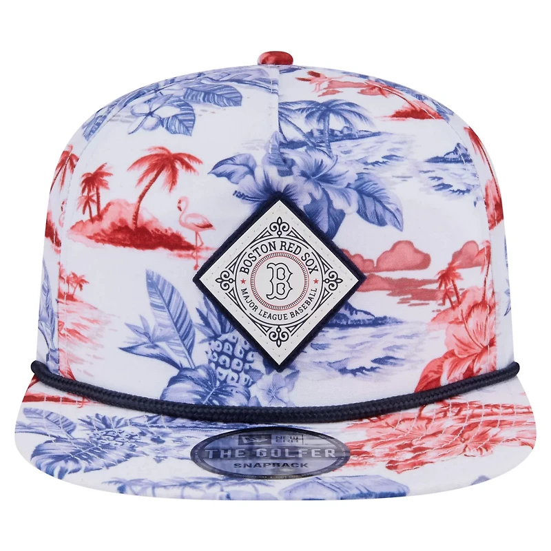 New Era Boston Red Sox Printed Island Golfer Snapback Hat