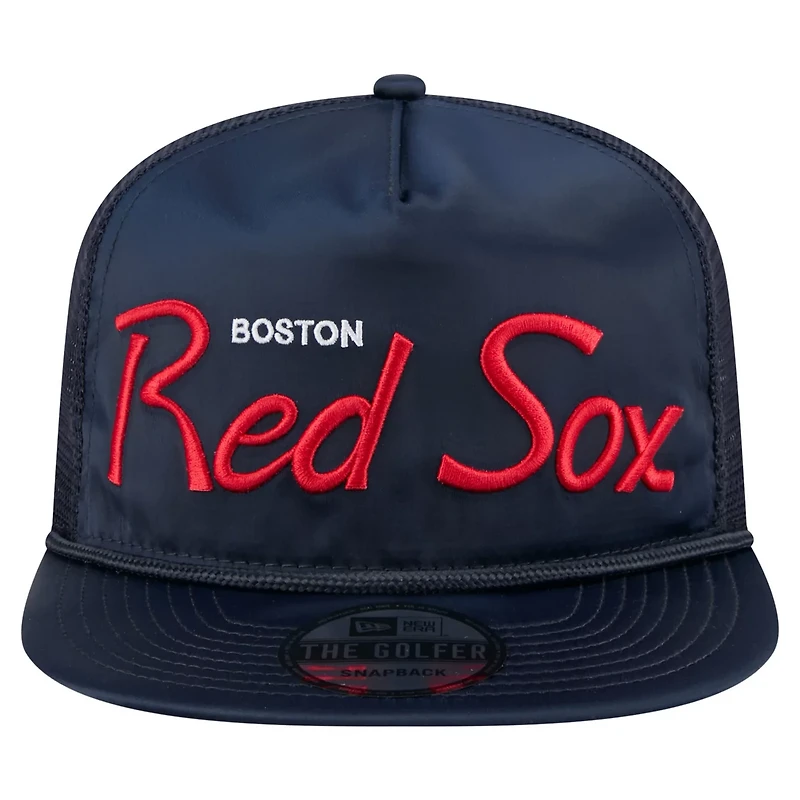New Era Boston Red Sox Retro Satin Script Golfer Adjustable Hat