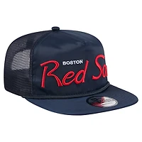 New Era Boston Red Sox Retro Satin Script Golfer Adjustable Hat