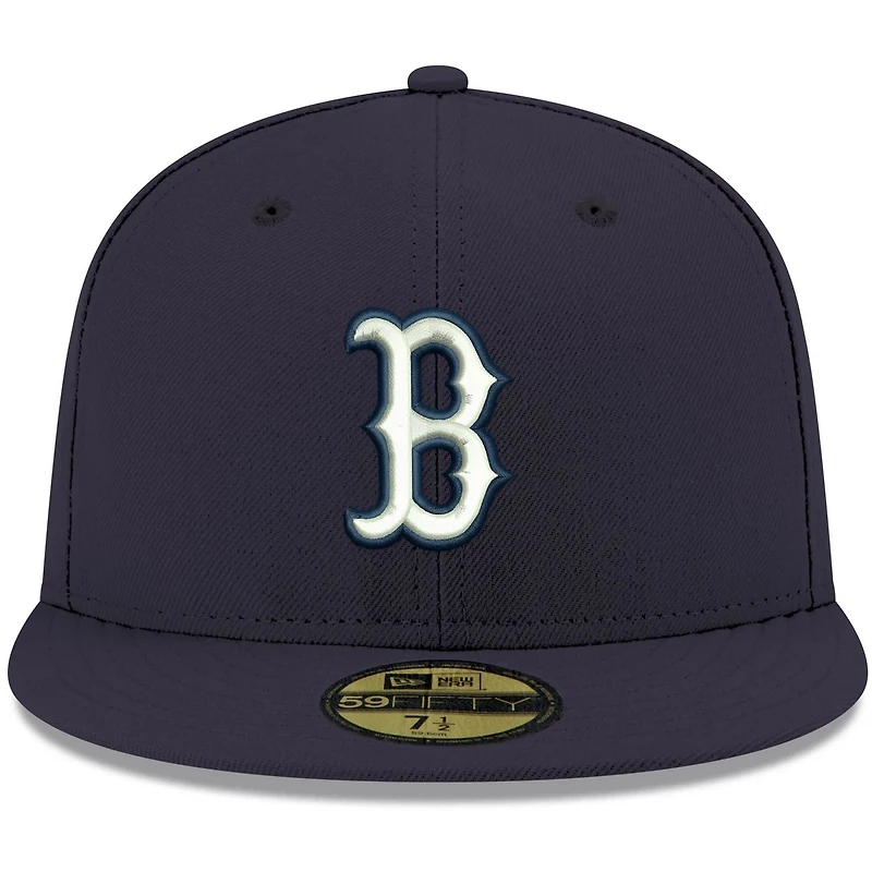 New Era Boston Sox White Logo 59FIFTY Fitted Hat