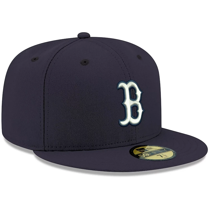 New Era Boston Sox White Logo 59FIFTY Fitted Hat