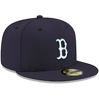 New Era Boston Sox White Logo 59FIFTY Fitted Hat