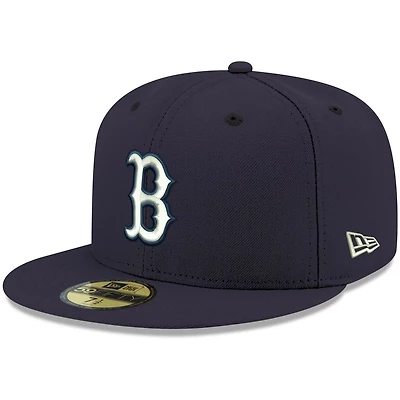New Era Boston Sox White Logo 59FIFTY Fitted Hat