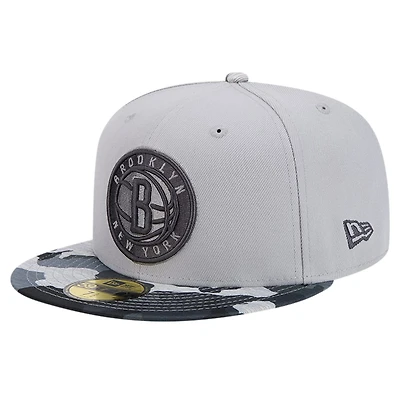 New Era Brooklyn Nets Active Color Camo Visor 59FIFTY Fitted Hat