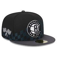 New Era Brooklyn Nets Rally Drive Checkerboard 59FIFTY Crown Fitted Hat
