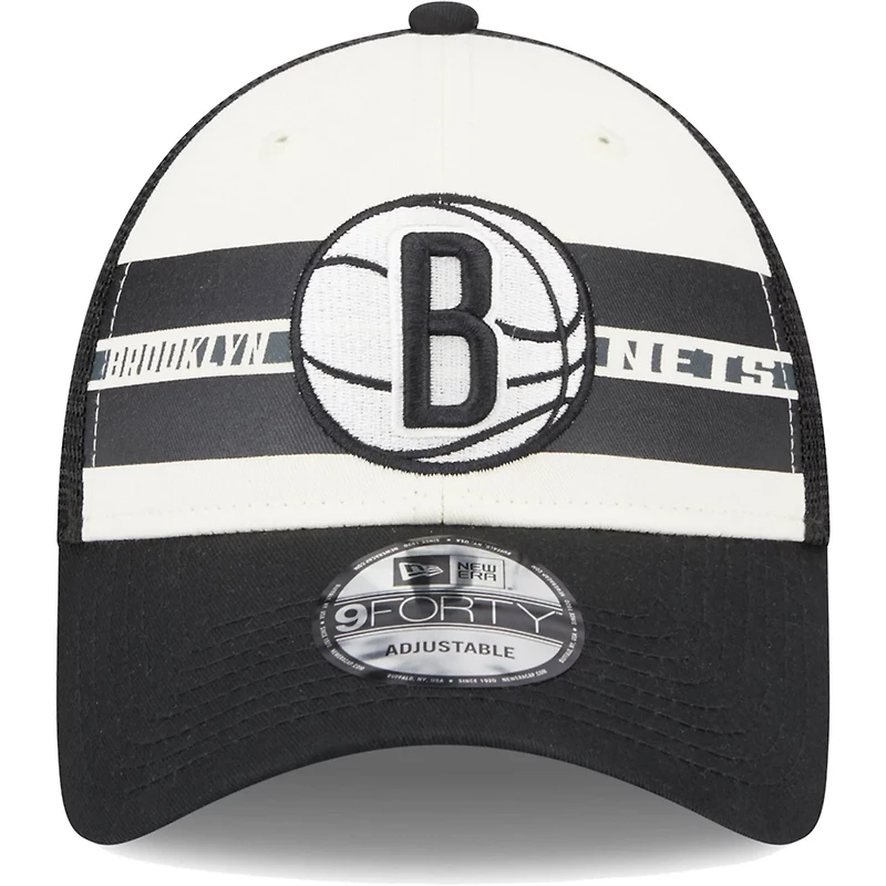 New Era Brooklyn Nets Stripes 9FORTY Trucker Snapback Hat
